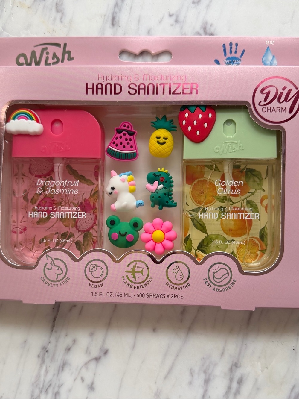Wish Hydrating Hand Sanitizer Duo with Cute Charms